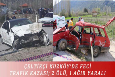 ÇELTİKÇİ KUZKÖY’DE FECİ TRAFİK KAZASI; 2 ÖLÜ, 1 AĞIR YARALI