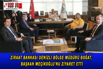 ZİRAAT BANKASI DENİZLİ BÖLGE MÜDÜRÜ BOĞAT, BAŞKAN MEÇİKOĞLU’NU ZİYARET ETTİ
