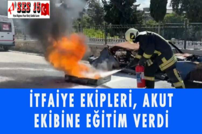 İTFAİYE EKİPLERİ, AKUT EKİBİNE EĞİTİM VERDİ