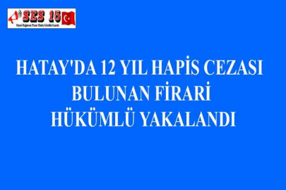 HATAY'DA 12 YIL HAPİS CEZASI BULUNAN FİRARİ HÜKÜMLÜ YAKALANDI
