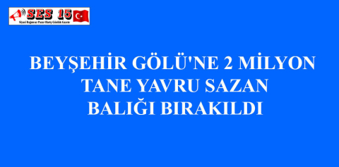 BEYŞEHİR GÖLÜ'NE 2 MİLYON TANE YAVRU SAZAN BALIĞI BIRAKILDI