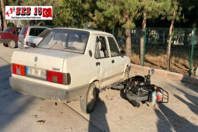 OTOMOBİL İLE MOTOSİKLET ÇARPIŞTI; 1 YARALI