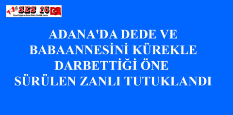 ADANA'DA DEDE VE BABAANNESİNİ KÜREKLE DARBETTİĞİ ÖNE SÜRÜLEN ZANLI TUTUKLANDI