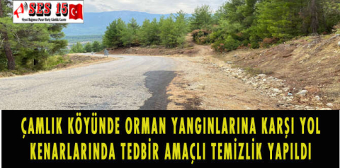 ÇAMLIK KÖYÜNDE ORMAN YANGINLARINA KARŞI YOL KENARLARINDA TEDBİR AMAÇLI TEMİZLİK YAPILDI