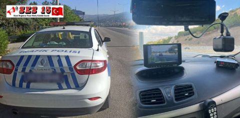 EMNİYET EKİPLERİNDEN RADARLA HIZ VE YÜK TAŞIYAN ARAÇLARA DENETİM