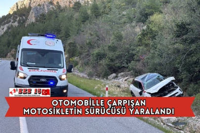 Otomobille Çarpışan Motosikletin Sürücüsü Yaralandı