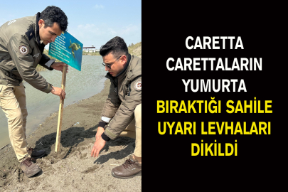 Caretta Carettaların Yumurta Bıraktığı Sahile Uyarı Levhaları Dikildi