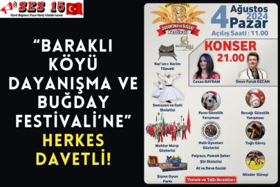 “Baraklı Köyü Dayanışma Ve Buğday Festivali’ne” Herkes Davetli!
