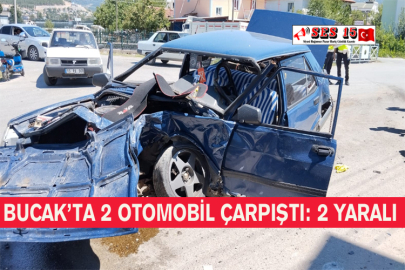 Bucak’ta 2 Otomobil Çarpıştı: 2 Yaralı