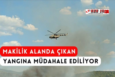 Makilik Alanda Çıkan Yangına Müdahale Ediliyor
