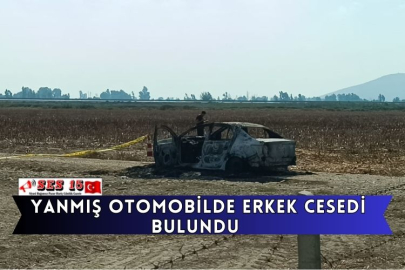 Yanmış Otomobilde Erkek Cesedi Bulundu