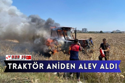 Traktör Aniden Alev Aldı