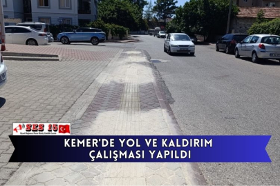 Kemer'de Yol Ve Kaldırım Çalışması Yapıldı
