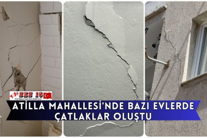 Atilla Mahallesi'nde Bazı Evlerde Çatlaklar Oluştu