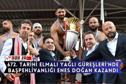 672. Tarihi Elmalı Yağlı Güreşleri'nde Başpehlivanlığı Enes Doğan Kazandı