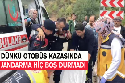 Dünkü Otobüs Kazasında Jandarma Hiç Boş Durmadı