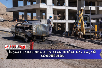 İnşaat Sahasında Alev Alan Doğal Gaz Kaçağı Söndürüldü