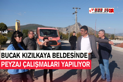 Bucak Kızılkaya Beldesinde Peyzaj Çalışmaları Yapılıyor