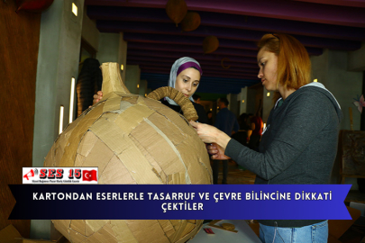 Kartondan Eserlerle Tasarruf Ve Çevre Bilincine Dikkati Çektiler