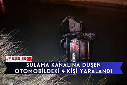 Sulama Kanalına Düşen Otomobildeki 4 Kişi Yaralandı