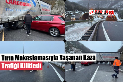Tırın Makaslamasıyla Yaşanan Kaza Trafiği Kilitledi