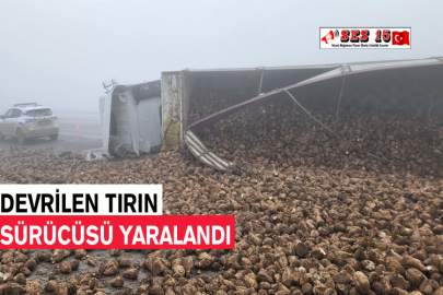Devrilen Tırın Sürücüsü Yaralandı