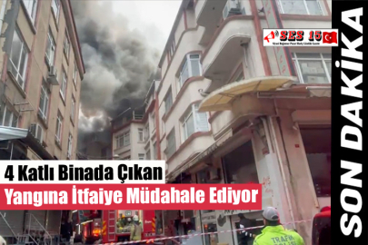 4 Katlı Binada Çıkan Yangına İtfaiye Müdahale Ediyor