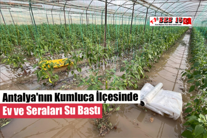 Antalya'nın Kumluca İlçesinde Ev ve Seraları Su Bastı
