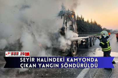 Seyir Halindeki Kamyonda Çıkan Yangın Söndürüldü