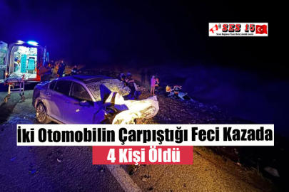  İki Otomobilin Çarpıştığı Feci Kazada 4 Kişi Öldü
