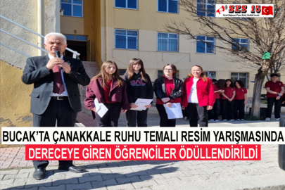Bucak’ta Çanakkale Ruhu Temalı Resim Yarışmasında Dereceye Giren Öğrenciler Ödüllendirildi