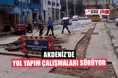 Akdeniz'de Yol Yapım Çalışmaları Sürüyor