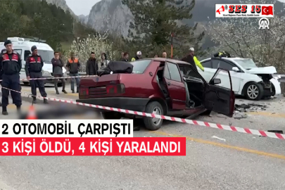 2 Otomobil Çarpıştı 3 Kişi Öldü, 4 Kişi Yaralandı