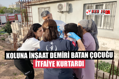 Koluna İnşaat Demiri Batan Çocuğu İtfaiye Kurtardı