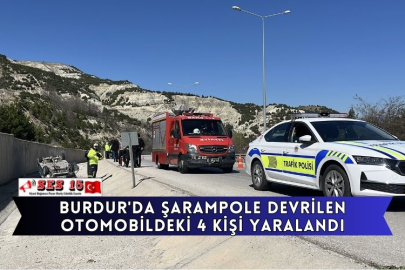 Burdur'da Şarampole Devrilen Otomobildeki 4 Kişi Yaralandı
