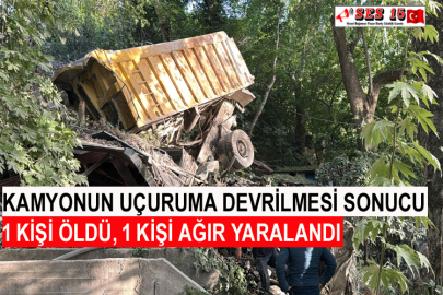 Kamyonun Uçuruma Devrilmesi Sonucu 1 Kişi Öldü, 1 Kişi Ağır Yaralandı