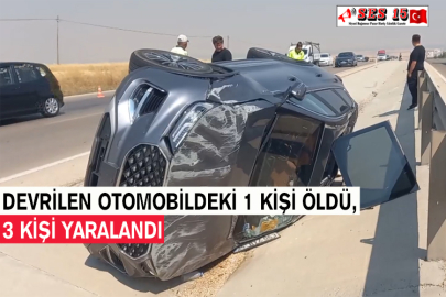 Devrilen Otomobildeki 1 Kişi Öldü, 3 Kişi Yaralandı