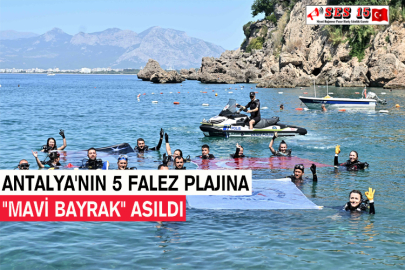 Antalya'nın 5 Falez Plajına "Mavi Bayrak" Asıldı
