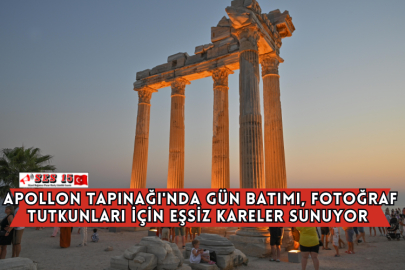 Side Antik Apollon Tapınağı'nda Gün Batımı, Fotoğraf Tutkunları İçin Eşsiz Kareler Sunuyor