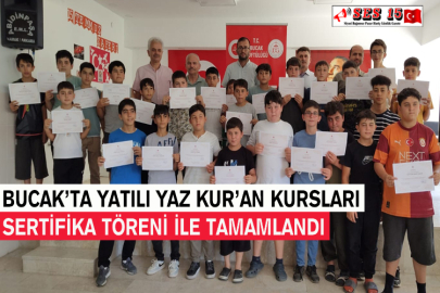 Bucak’ta Yatılı Yaz Kur’an Kursları Sertifika Töreni İle Tamamlandı