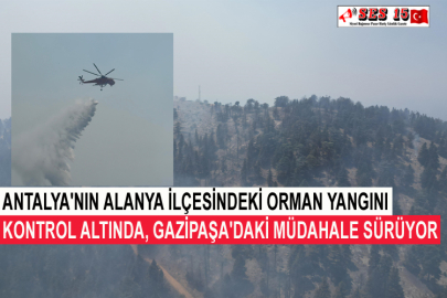 Antalya'nın Alanya İlçesindeki Orman Yangını Kontrol Altında, Gazipaşa'daki Müdahale Sürüyor