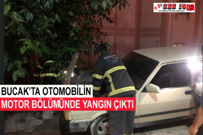 Bucak’ta Otomobilin Motor Bölümünde Yangın Çıktı