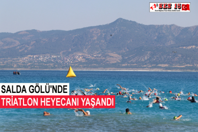 Salda Gölü'nde Triatlon Heyecanı Yaşandı