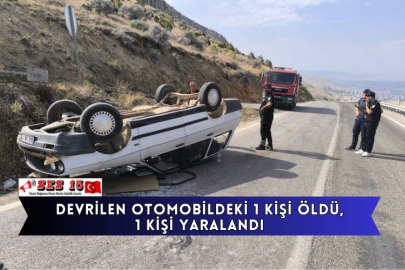 Devrilen Otomobildeki 1 Kişi Öldü, 1 Kişi Yaralandı
