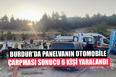 Burdur'da Panelvanın Otomobile Çarpması Sonucu 6 Kişi Yaralandı