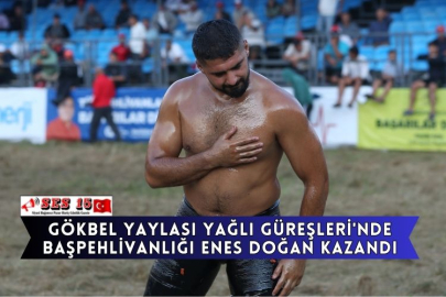 Gökbel Yaylası Yağlı Güreşleri'nde Başpehlivanlığı Enes Doğan Kazandı