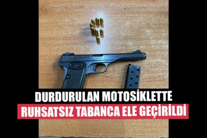 Kovalamaca Sonucu Durdurulan Motosiklette Ruhsatsız Tabanca Ele Geçirildi