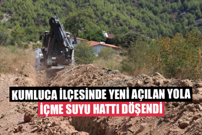 Kumluca İlçesinde Yeni Açılan Yola İçme Suyu Hattı Döşendi