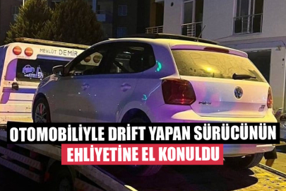Otomobiliyle Drift Yapan Sürücünün Ehliyetine El Konuldu