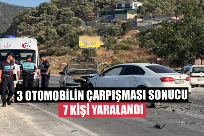 3 Otomobilin Çarpışması Sonucu 7 Kişi Yaralandı